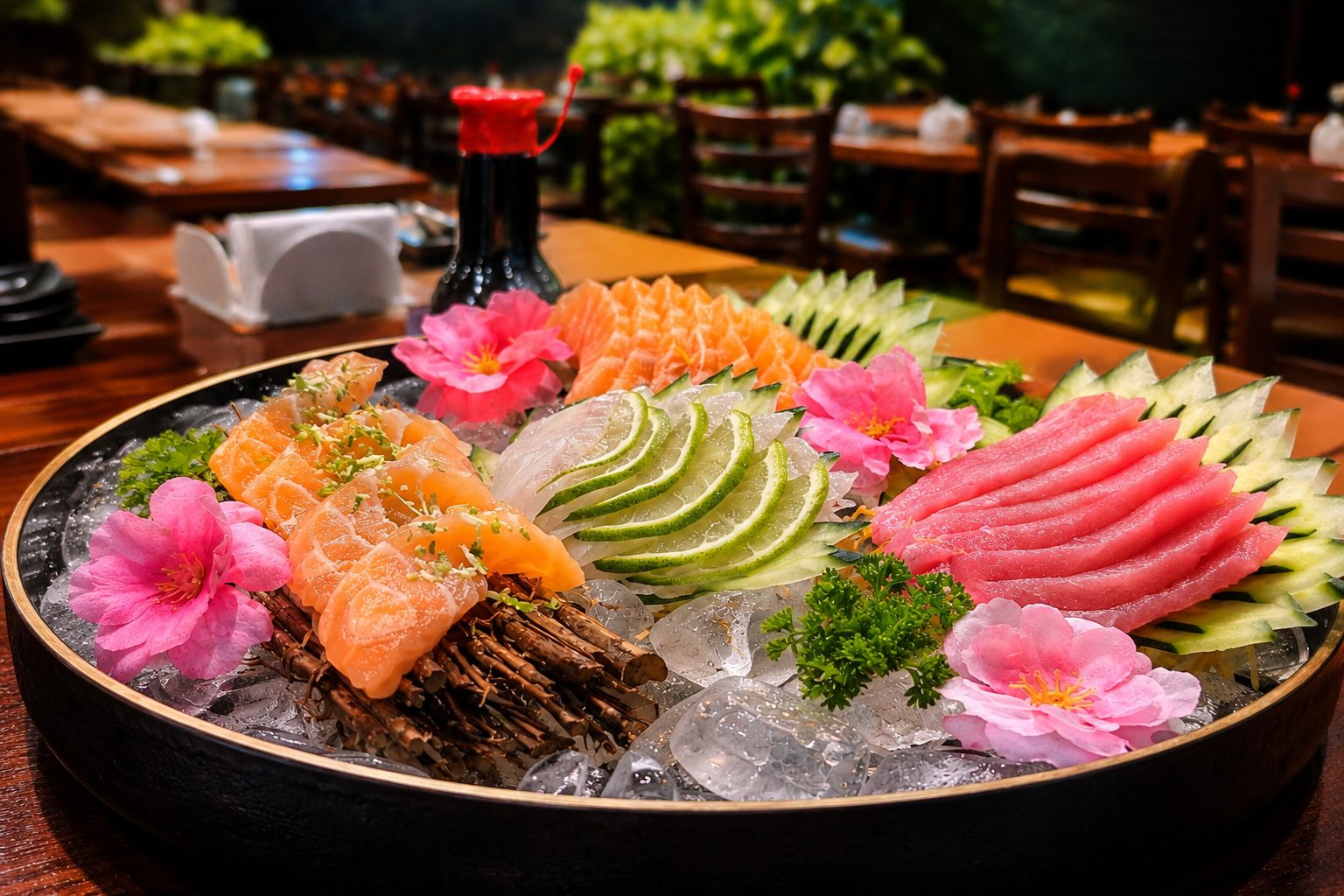 Barca de sashimi do rodízio